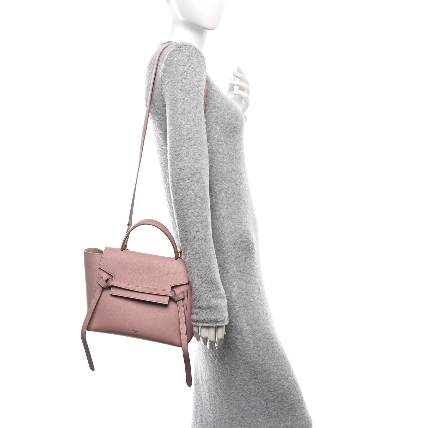 Grained Calfskin Micro Belt Bag Vintage Pink