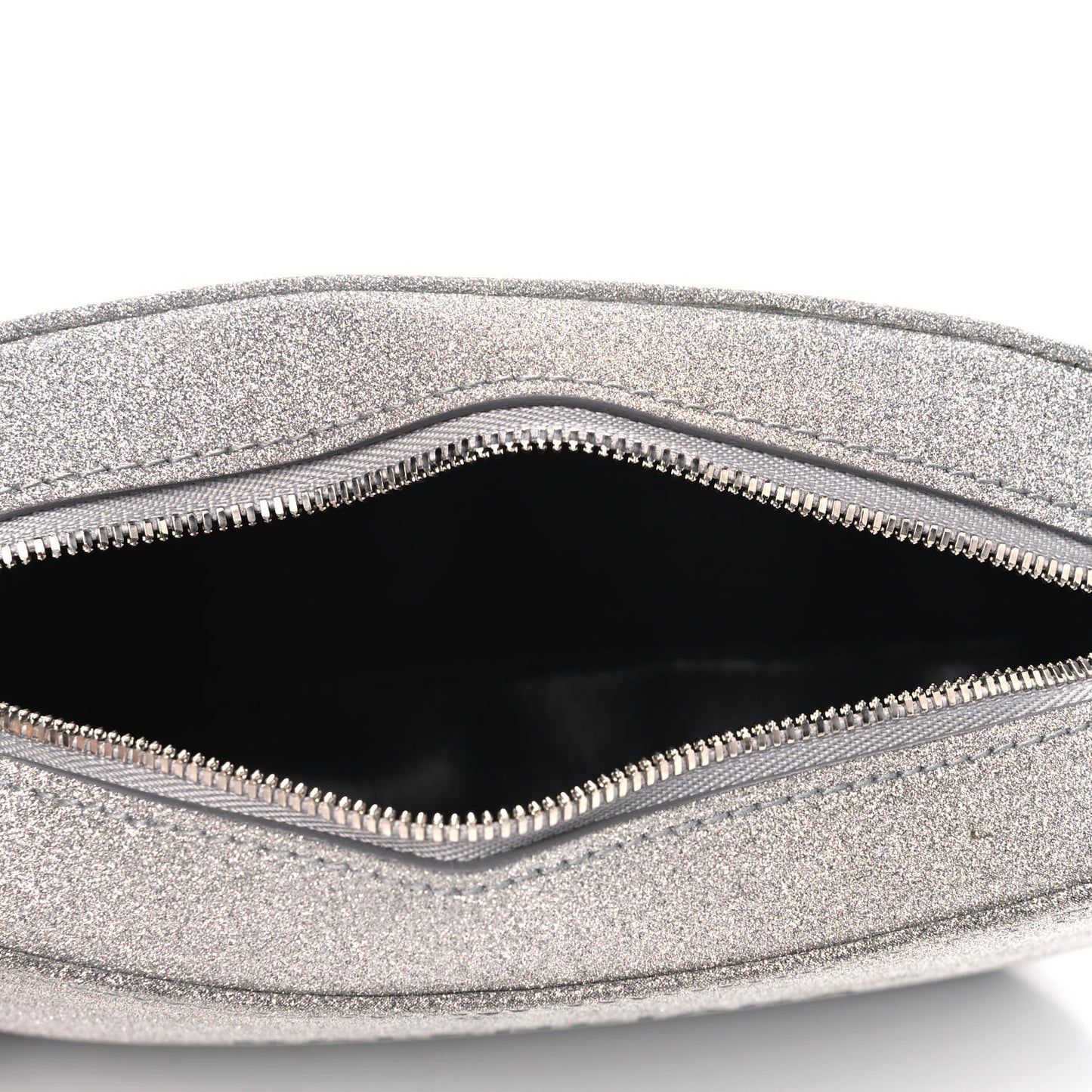 Glitter Calfskin Logo XS Everyday Camera Bag Silver