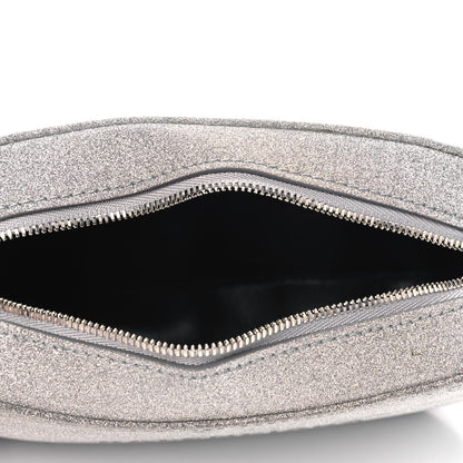 Balenciaga Glitter Calfskin Logo XS Everyday Camera Bag Silver 4 of 5