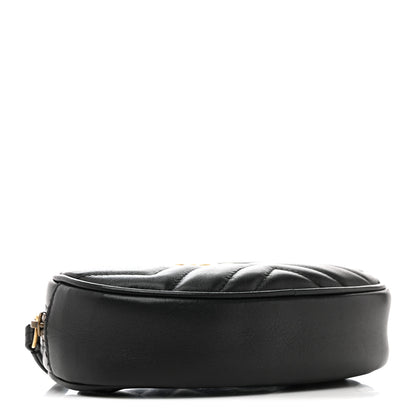 Gucci Calfskin Matelasse GG Marmont Belt Bag 85 34 Black 4 of 14