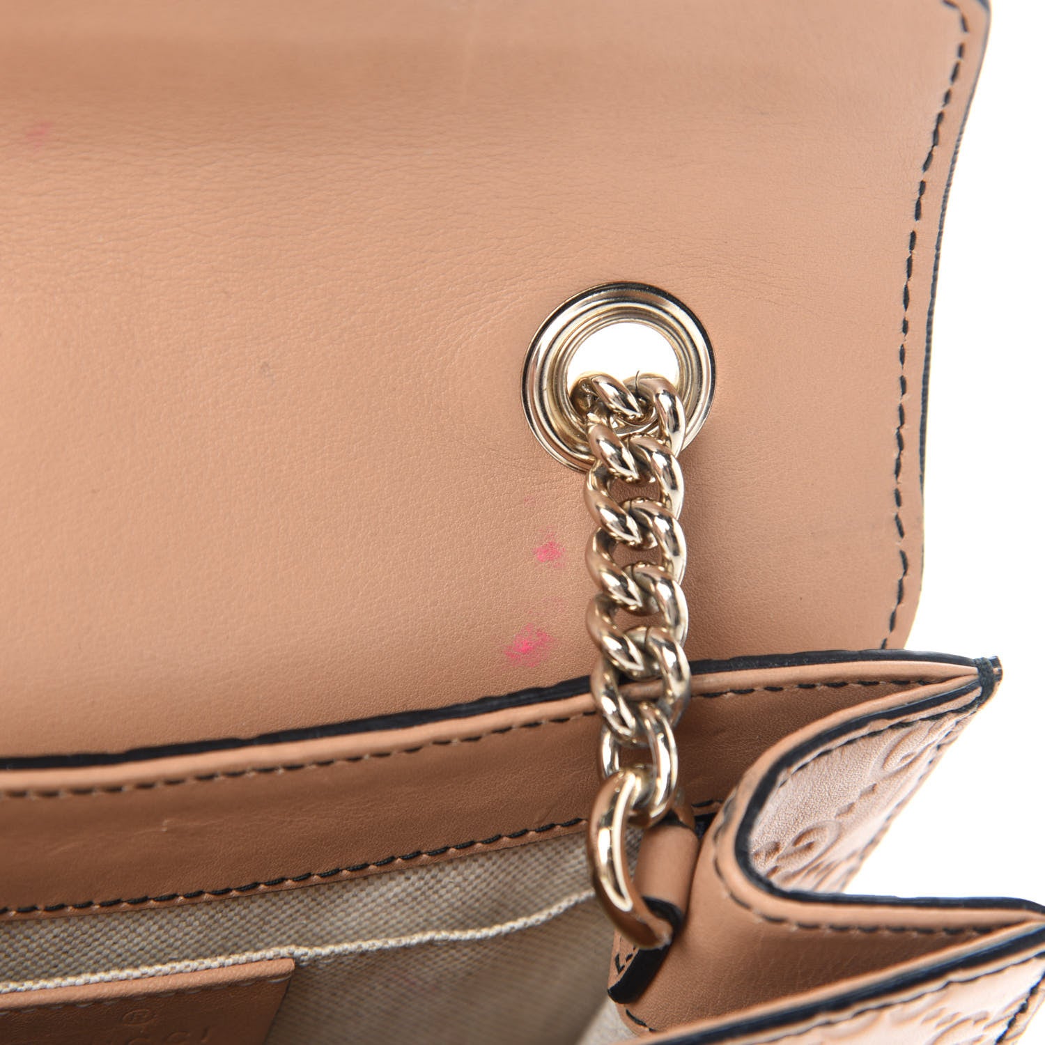 Gucci Guccissima Mini Emily Chain Shoulder Bag Camelia 9 of 14