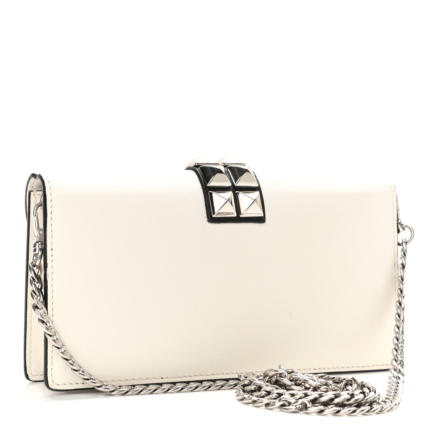 City Calfskin Studded Mini Elektra Crossbody Bag White