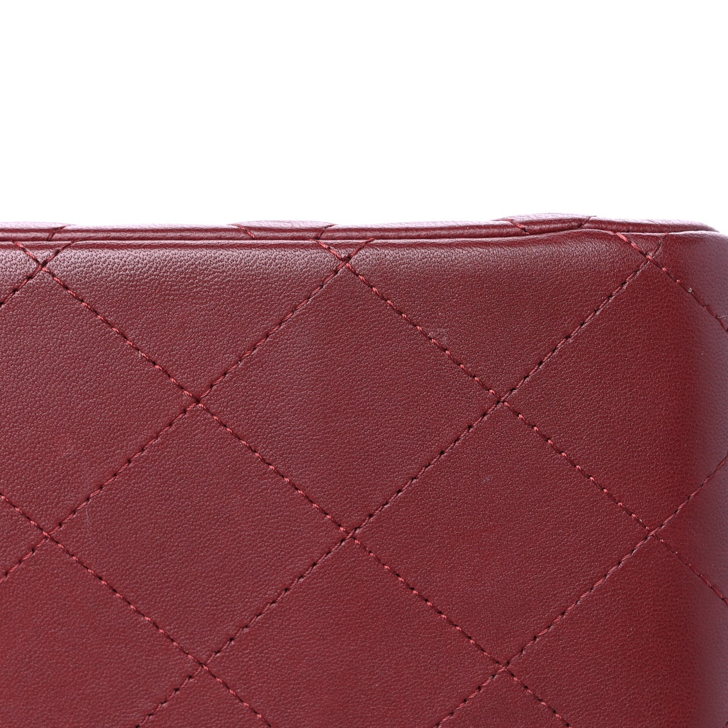 Lambskin Quilted Jumbo Double Flap Burgundy