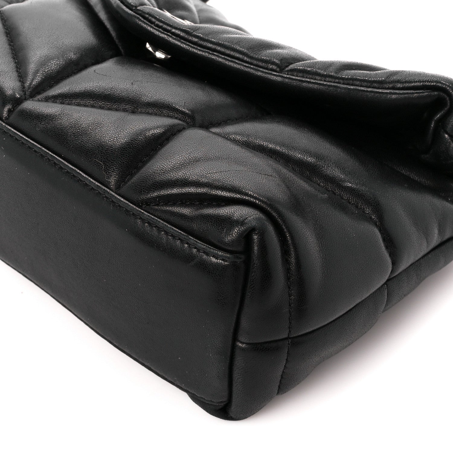 Saint Laurent Lambskin Quilted Toy Loulou Puffer Monogram Chain Satchel Black 11 of 11