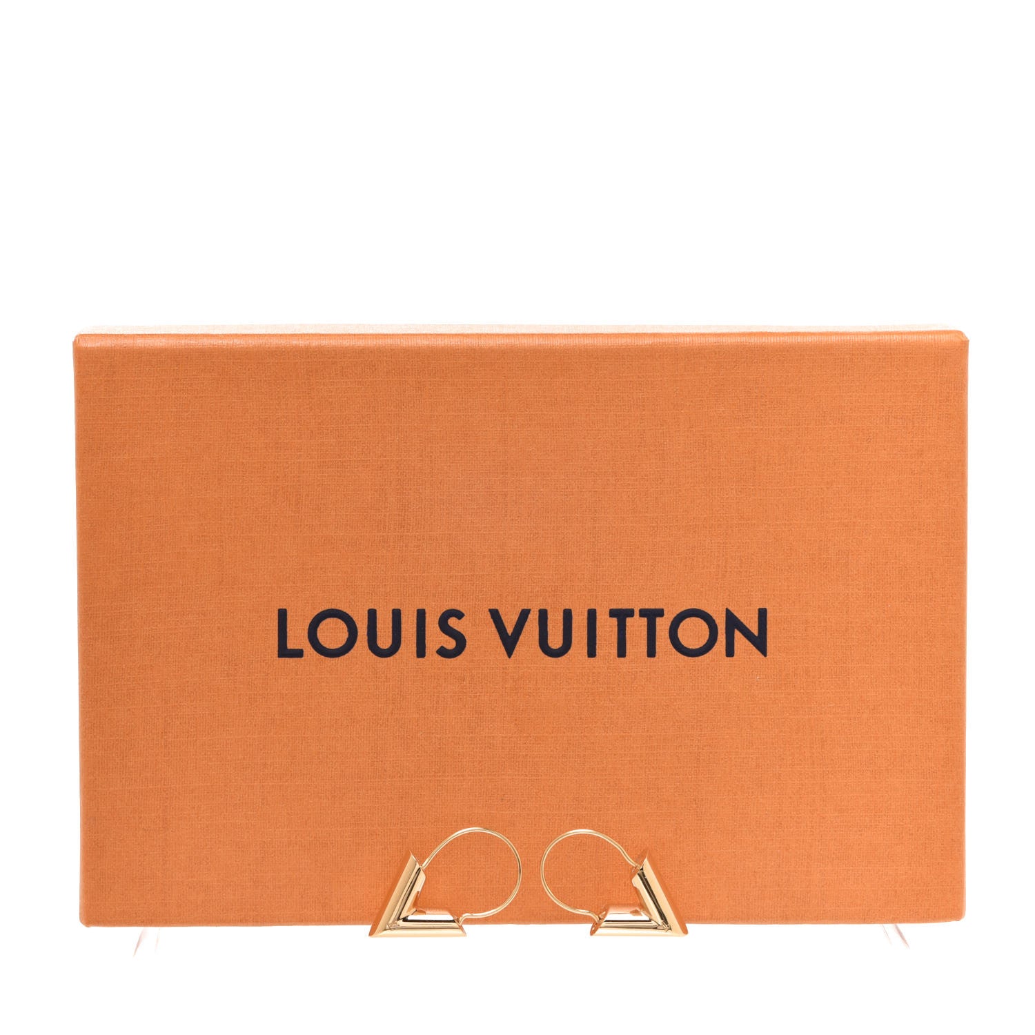Louis Vuitton Brass Essential V Hoop Earrings Gold 5 of 5