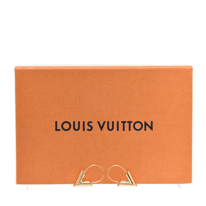 Louis Vuitton Brass Essential V Hoop Earrings Gold 5 of 5