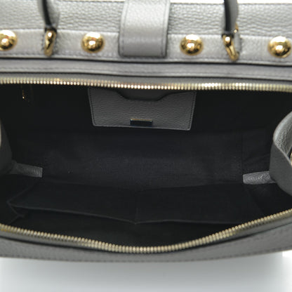Dolce & Gabbana Drummed Calfskin Rosaria Shoulder Bag Grigio 5 of 6
