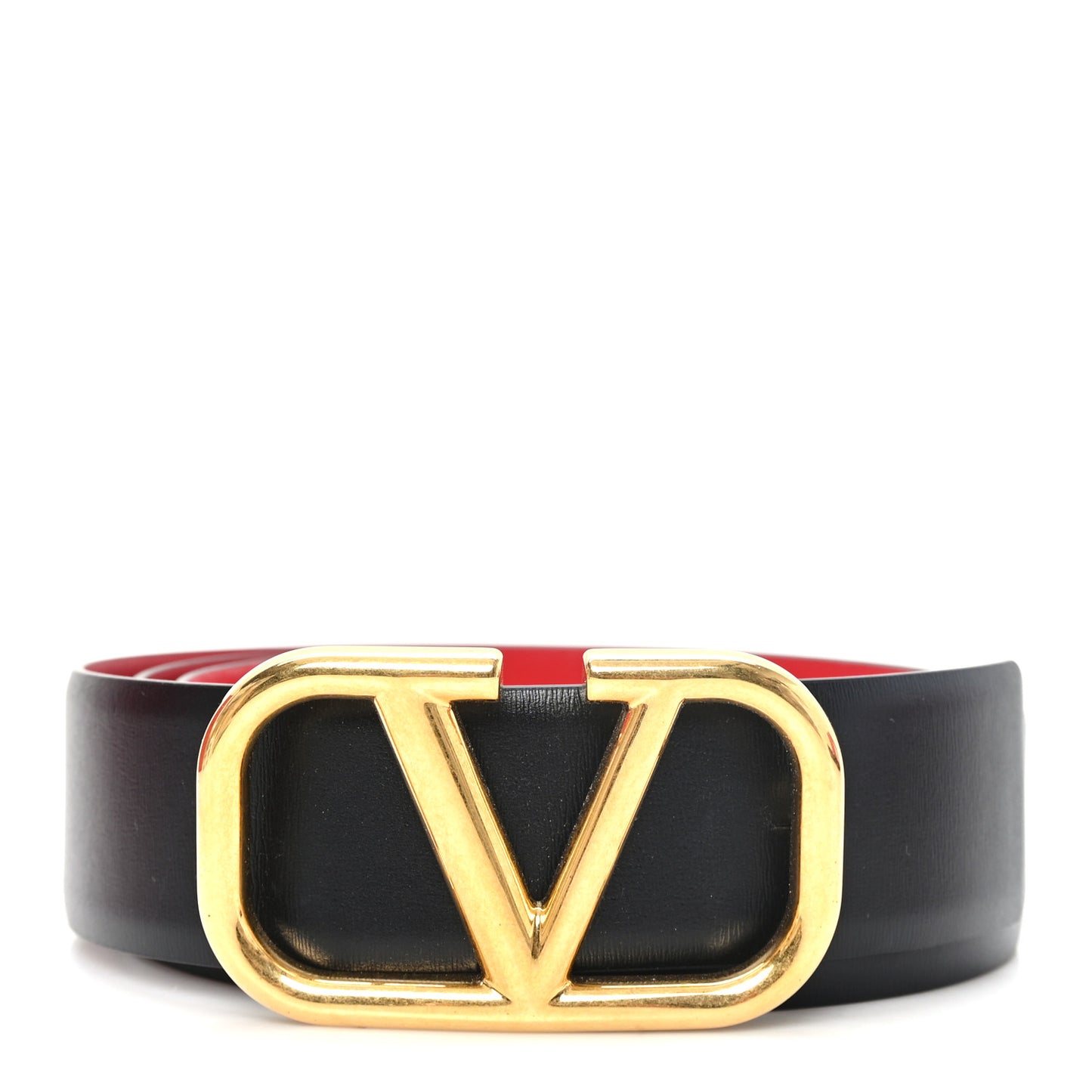 Glossy Calfskin VLogo Reversible 30mm Belt 95 38 Black Rouge Pur