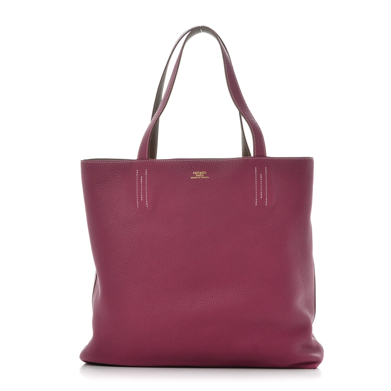 Hermes Taurillon Clemence Double Sens 45 Reversible Tote Marron Tosca 7 of 7