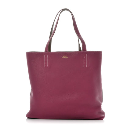 Hermes Taurillon Clemence Double Sens 45 Reversible Tote Marron Tosca 7 of 7