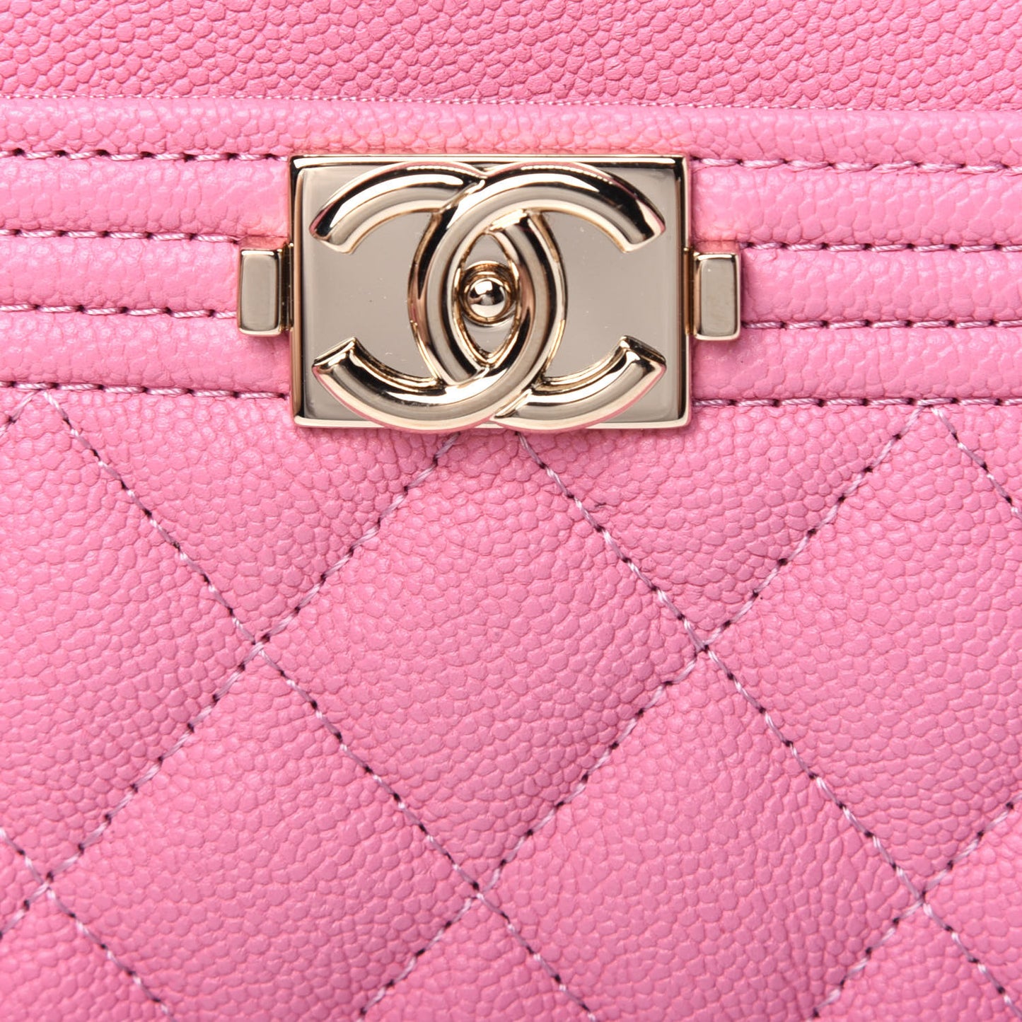 Caviar Quilted Boy Card Holder Pink