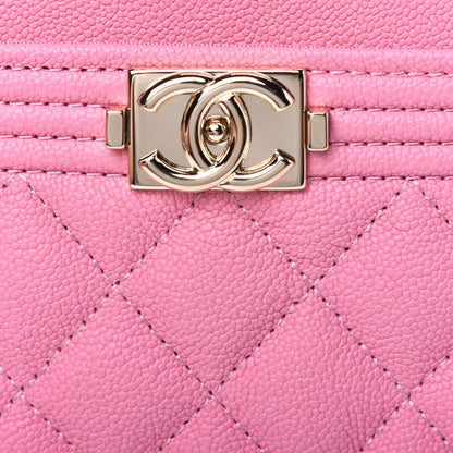 Chanel Caviar Quilted Boy Card Holder Pink 11 of 12