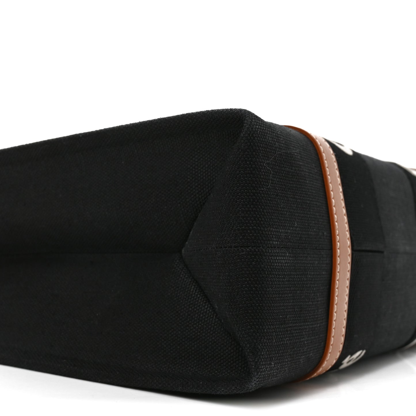 Cotton Calfskin Medium Woody Ribbon Tote Black
