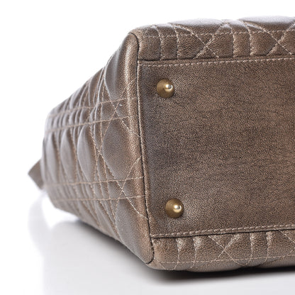 Christian Dior Metallic Lambskin Cannage Medium Lady Dior Bronze 8 of 12