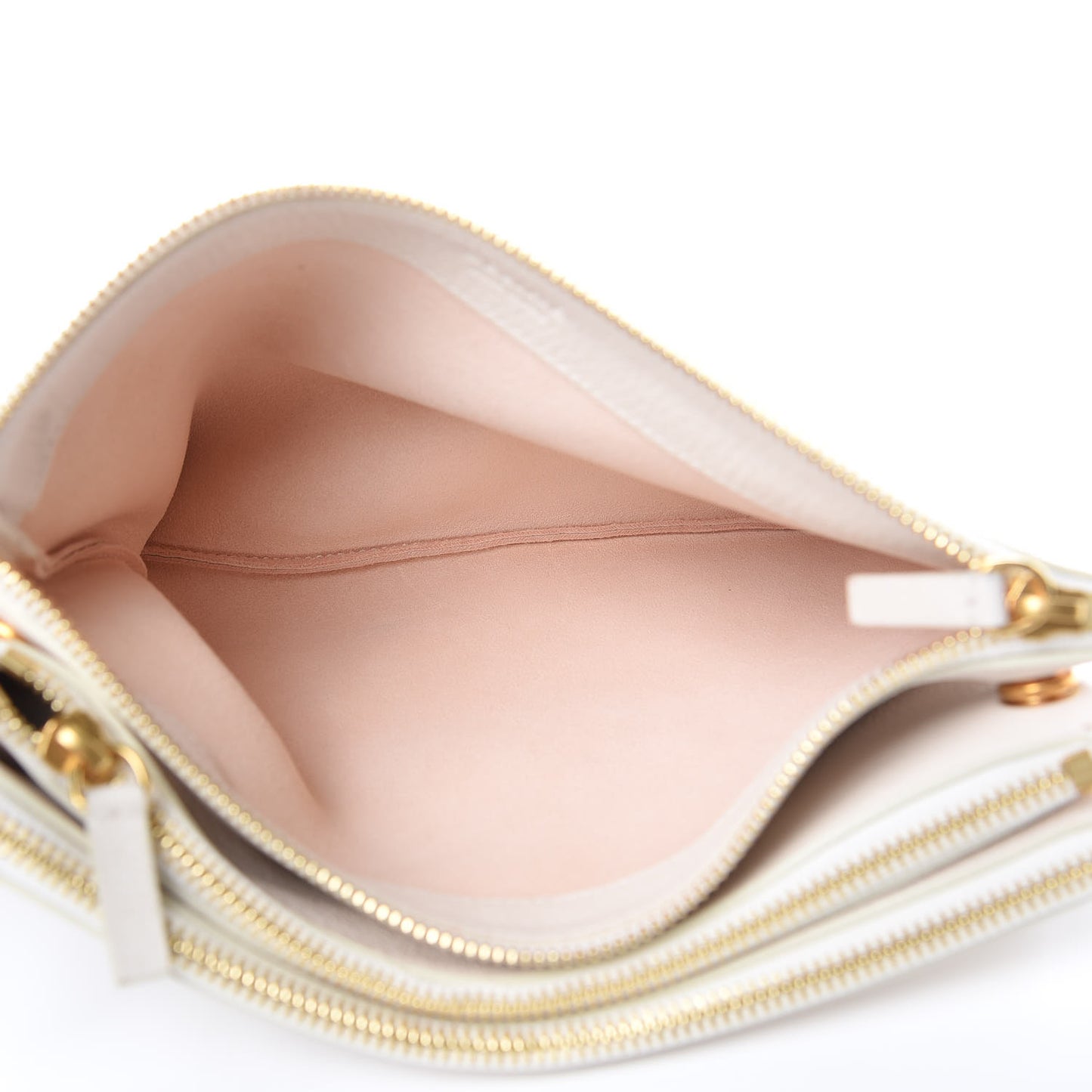 Goatskin Large Trio Crossbody Bag White