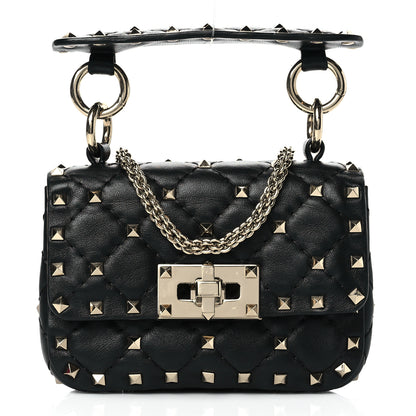 Valentino Garavani Nappa Micro Rockstud Spike Shoulder Bag Black 1 of 8