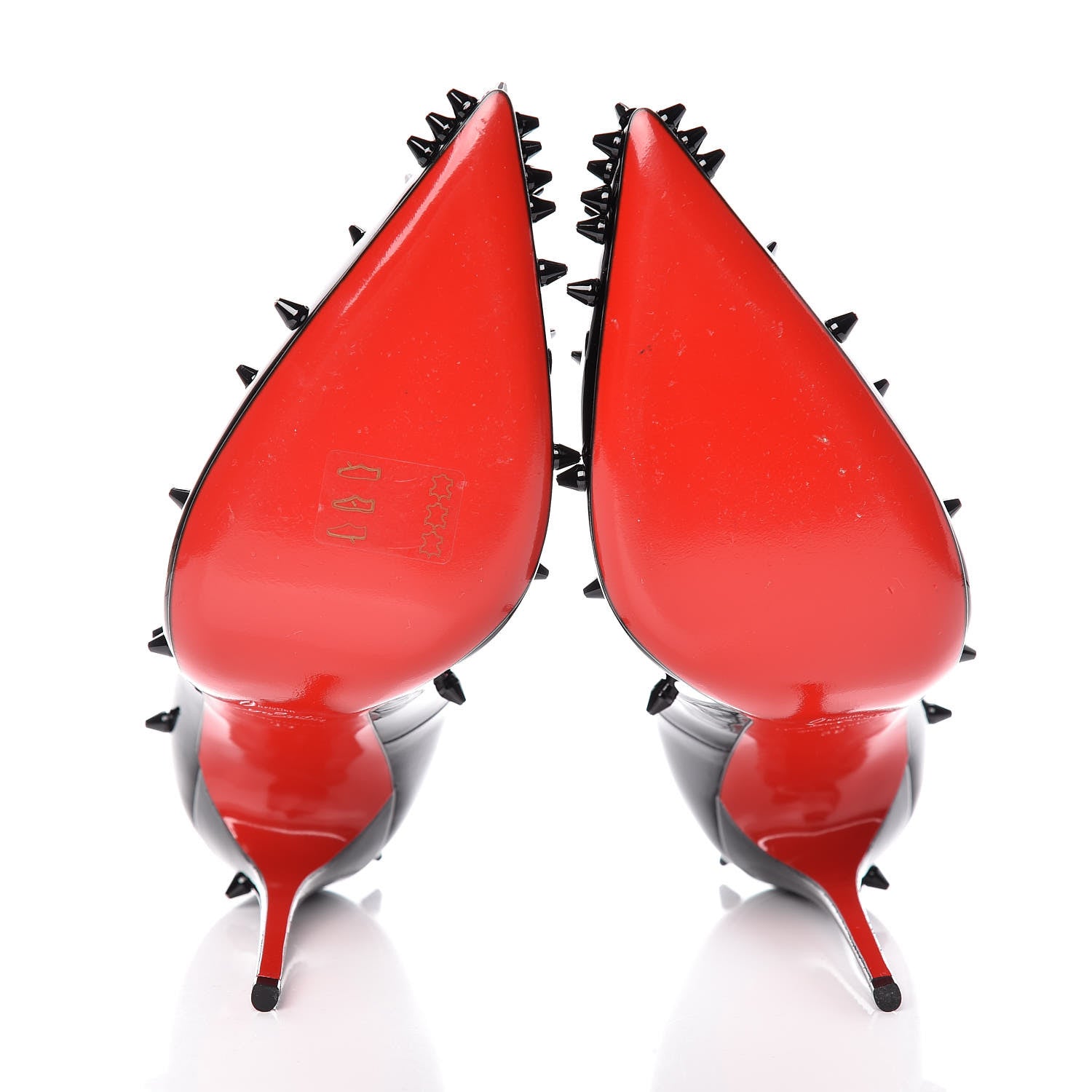 Christian Louboutin Patent Diamond Spikes 120 Pumps 39 Black Crystal 7 of 14