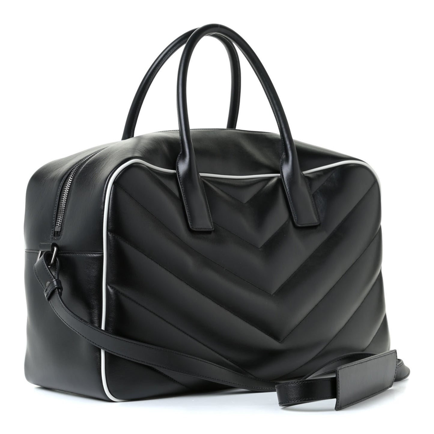 Calfskin Medium Miles Logo Bowler Duffel Bag Black