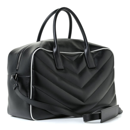 Saint Laurent Calfskin Medium Miles Logo Bowler Duffel Bag Black 4 of 11