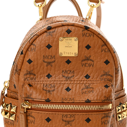 MCM Visetos Side Stud X-Mini Stark Backpack Cognac 7 of 9