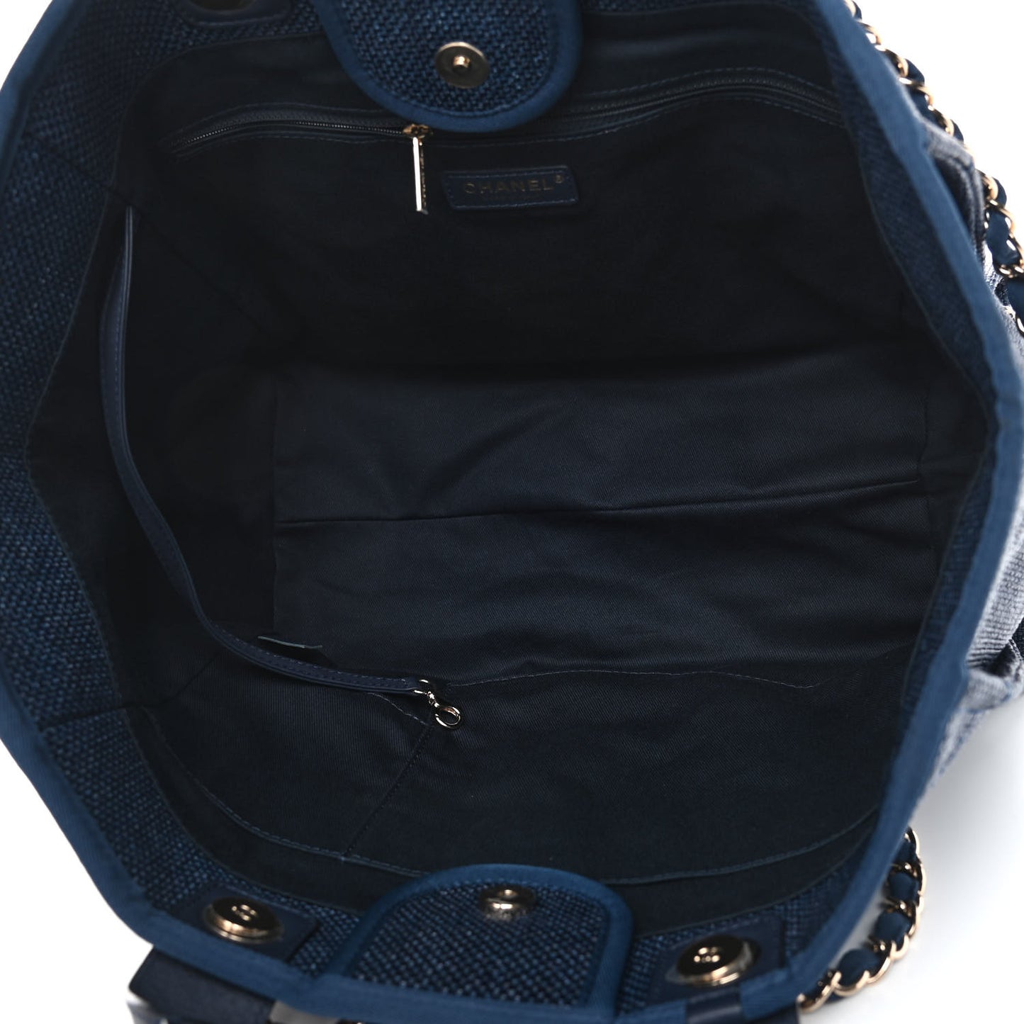 Woven Straw Raffia Large Deauville Tote Dark Blue
