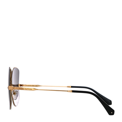 Louis Vuitton Metal Les Amants du Pont Neuf Sunglasses Z1384W Gold Black 2 of 6