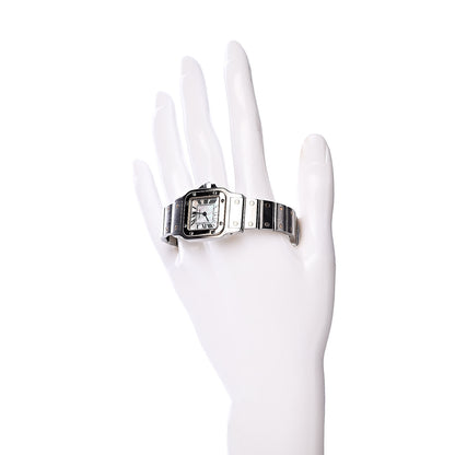 Cartier Stainless Steel 18K Pink Gold Mother of Pearl 24mm Santos de Cartier Galbee Quartz Watch 2 of 8