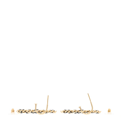 Chanel Lambskin CC Chain Drop Earrings Black Gold 4 of 5
