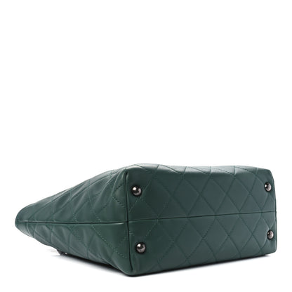 Chanel Calfskin Quilted Large Shopping In Chains Tote Green 4 of 13