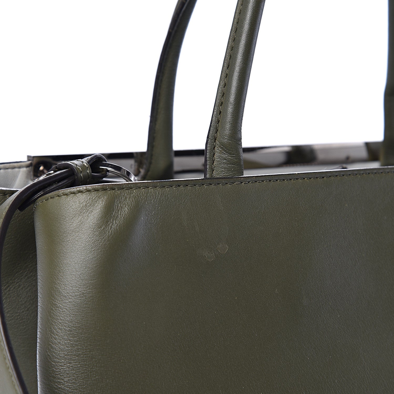 Fendi Vitello Dolce Shiny Nappa Plexiglass Granite Regular 2Jours Tote Equatore 7 of 10