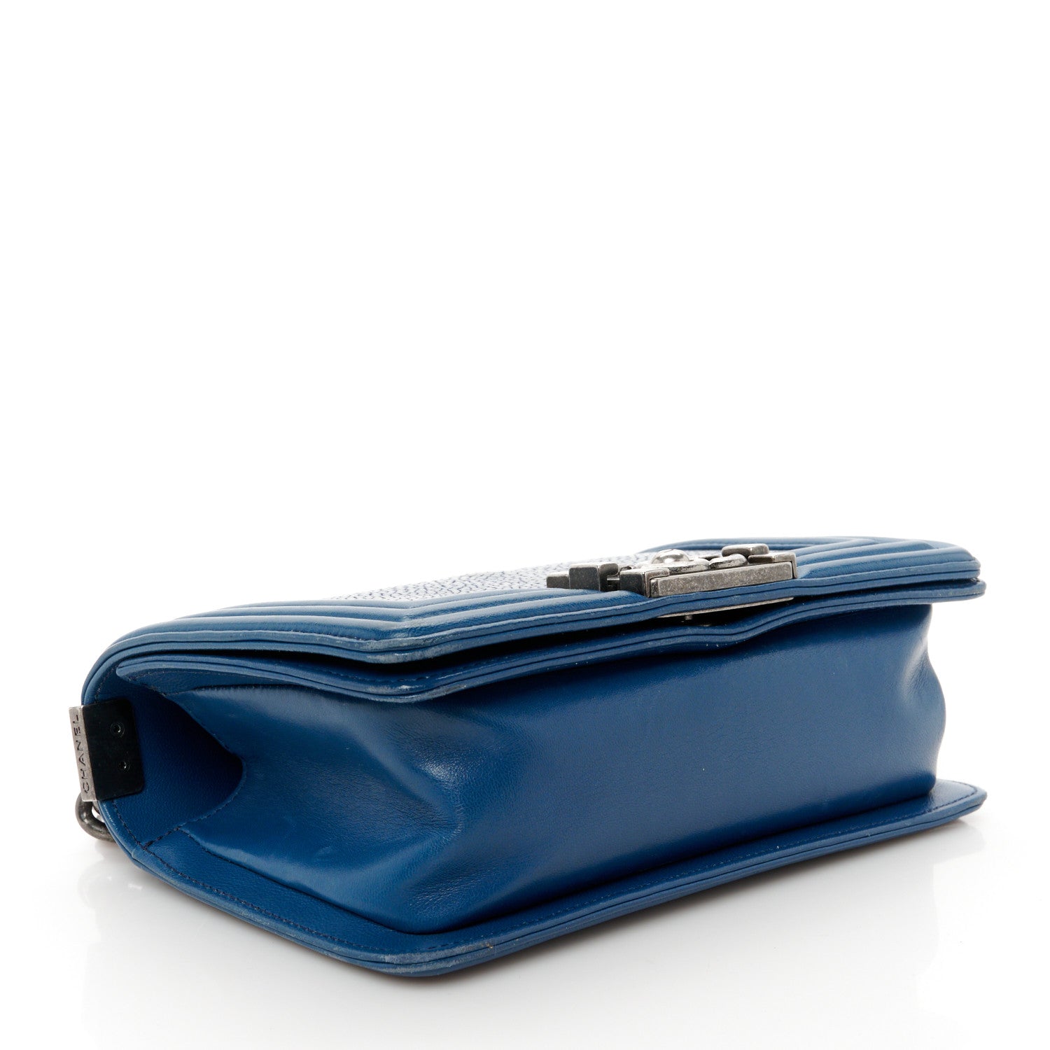 Chanel Galuchat Stingray Small Boy Flap Blue 4 of 12