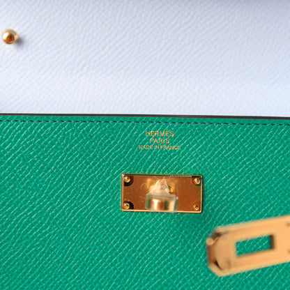 Hermes Epsom Kelly Wallet To Go Vert Jade Bleu Brume 8 of 10