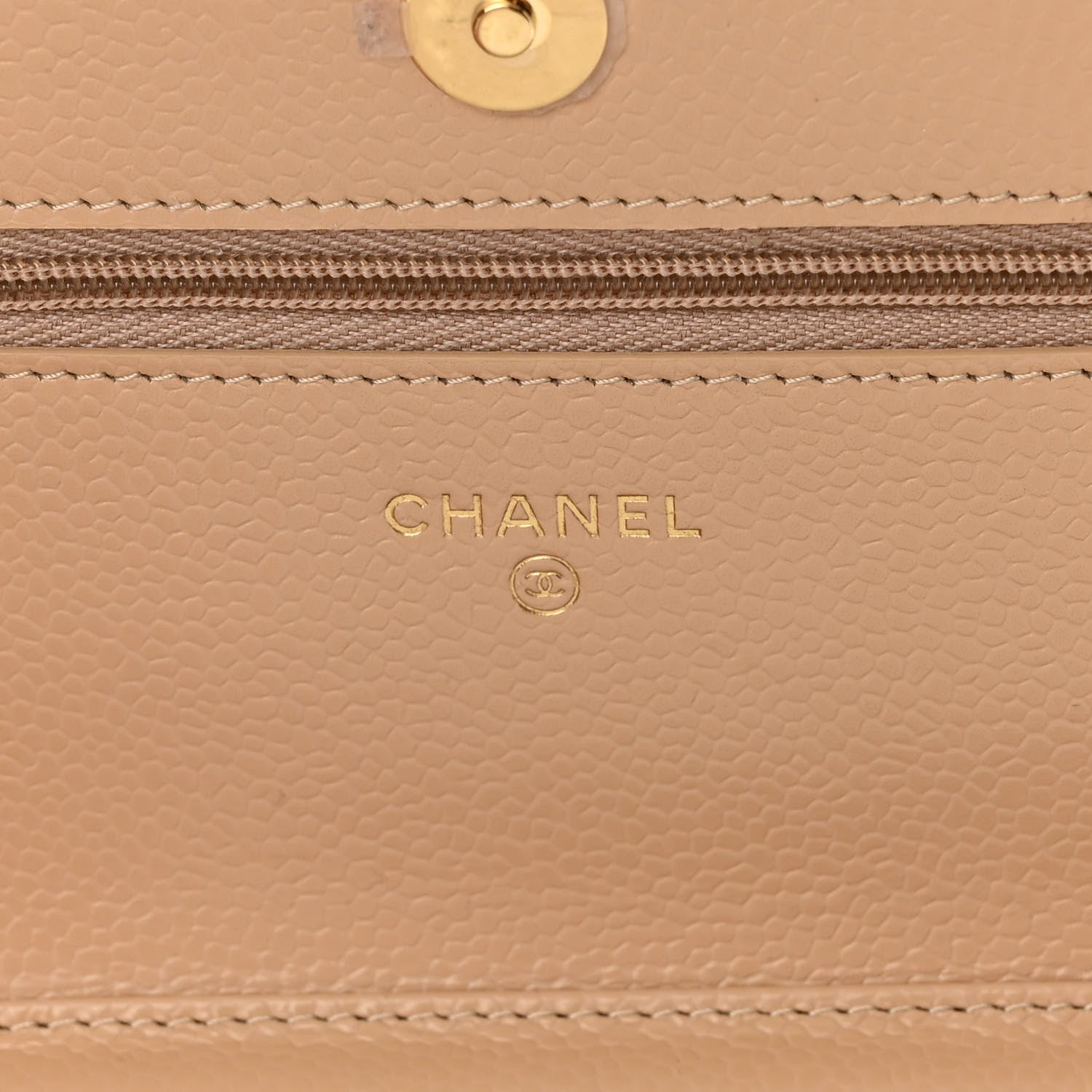 Chanel Caviar Quilted Wallet On Chain WOC Beige 6 of 13