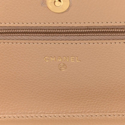 Chanel Caviar Quilted Wallet On Chain WOC Beige 6 of 13