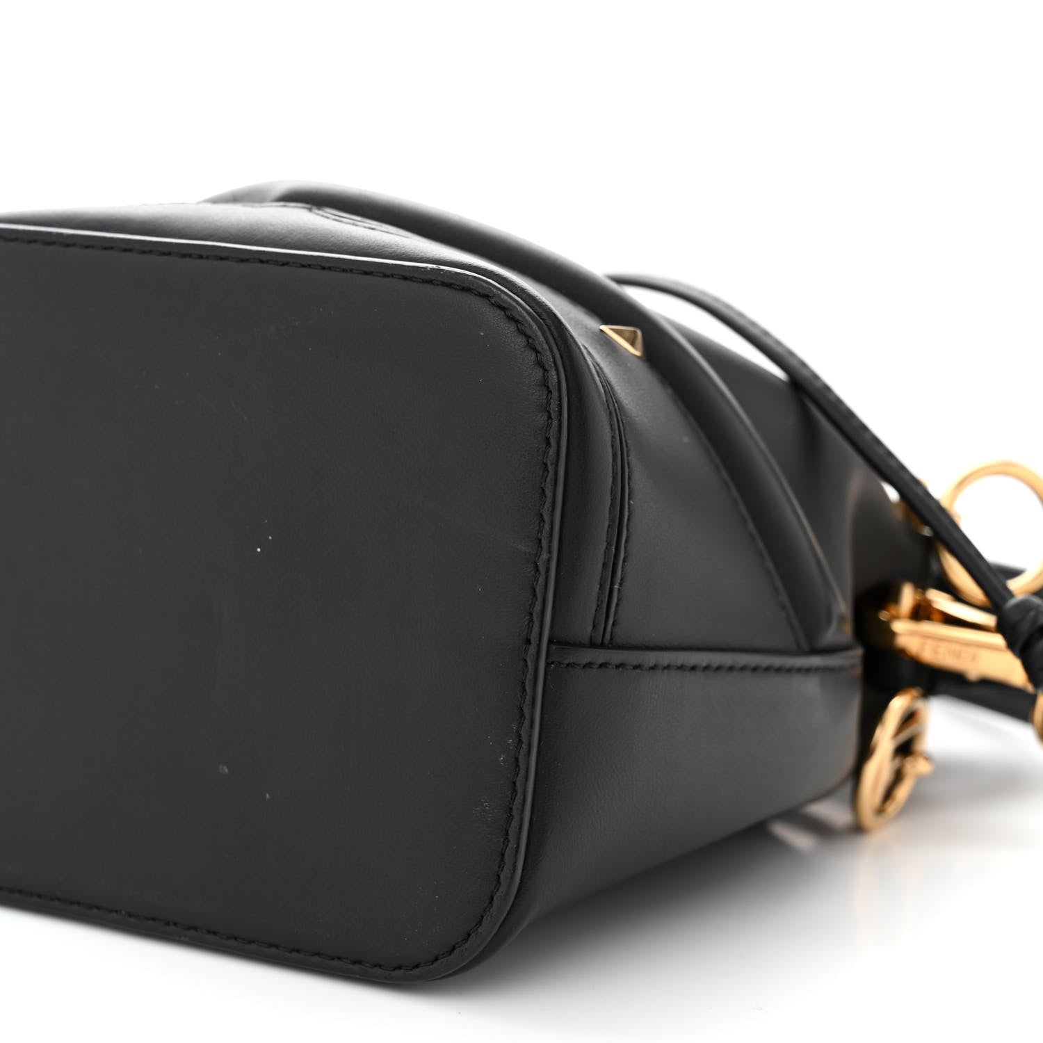 Fendi Vitello Century F is Fendi Eyebrow Monster Eyes Embossed Mini Mon Tresor Bucket Bag Black 10 of 11