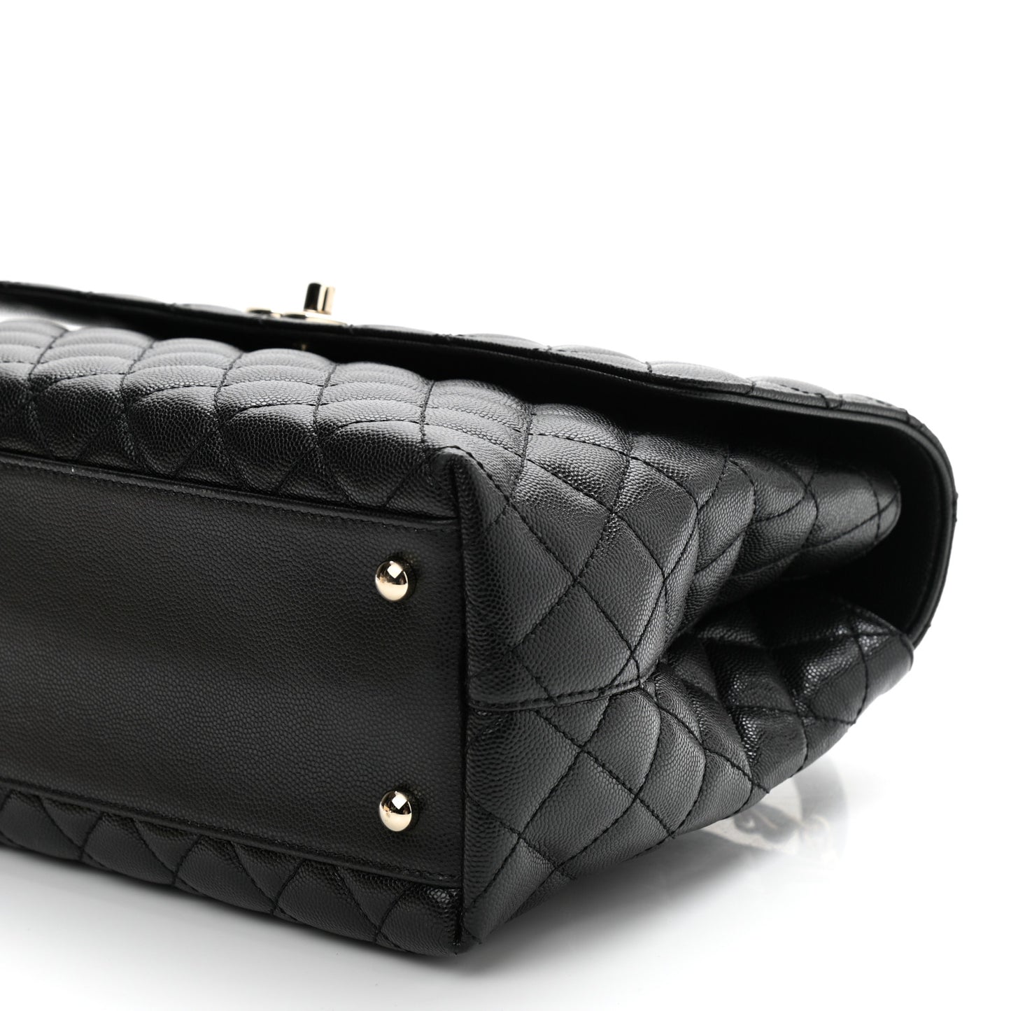 Caviar Quilted Medium Coco Handle Flap Black