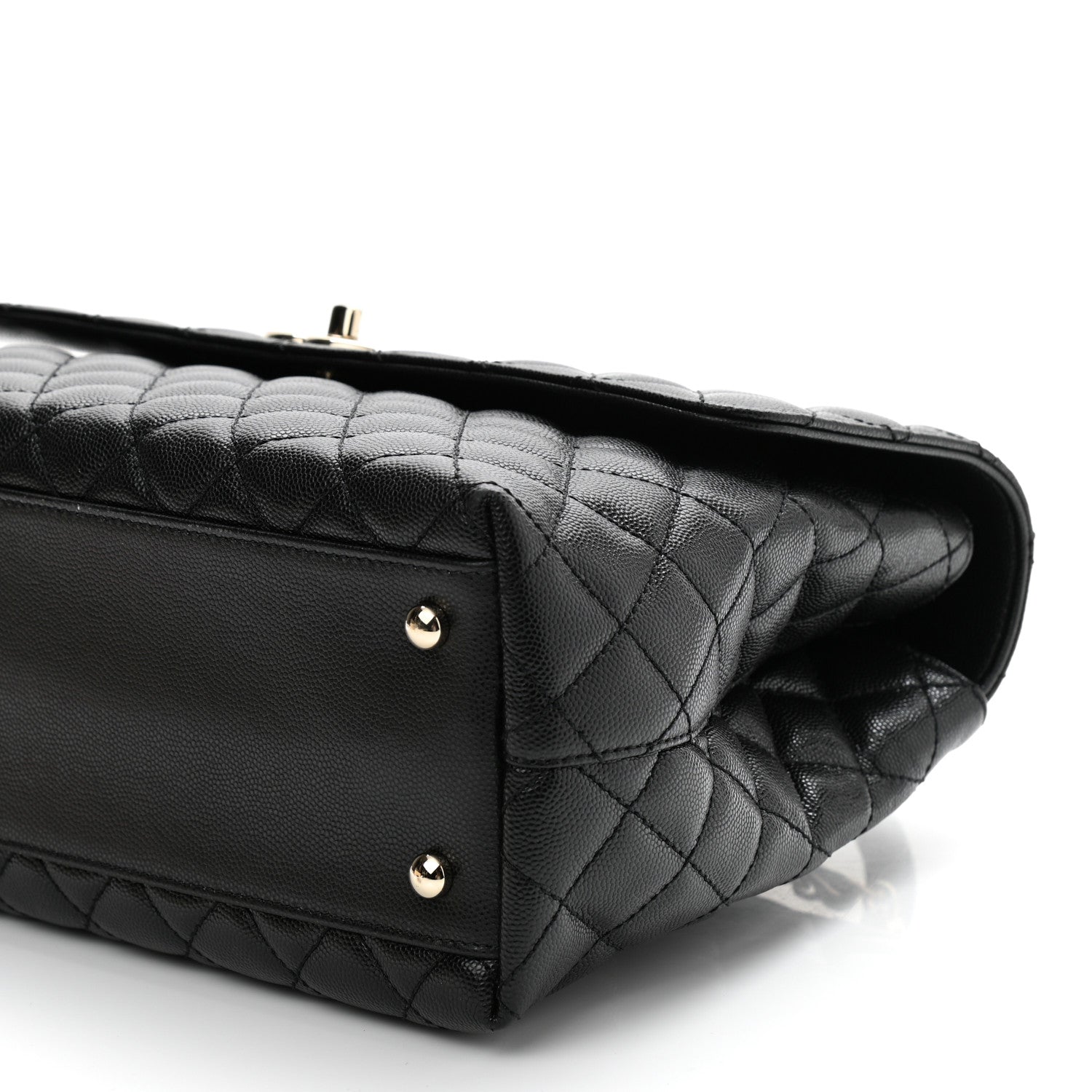 Chanel Caviar Quilted Medium Coco Handle Flap Black 17 of 19