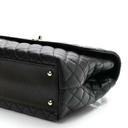 Chanel Caviar Quilted Medium Coco Handle Flap Black 17 of 19