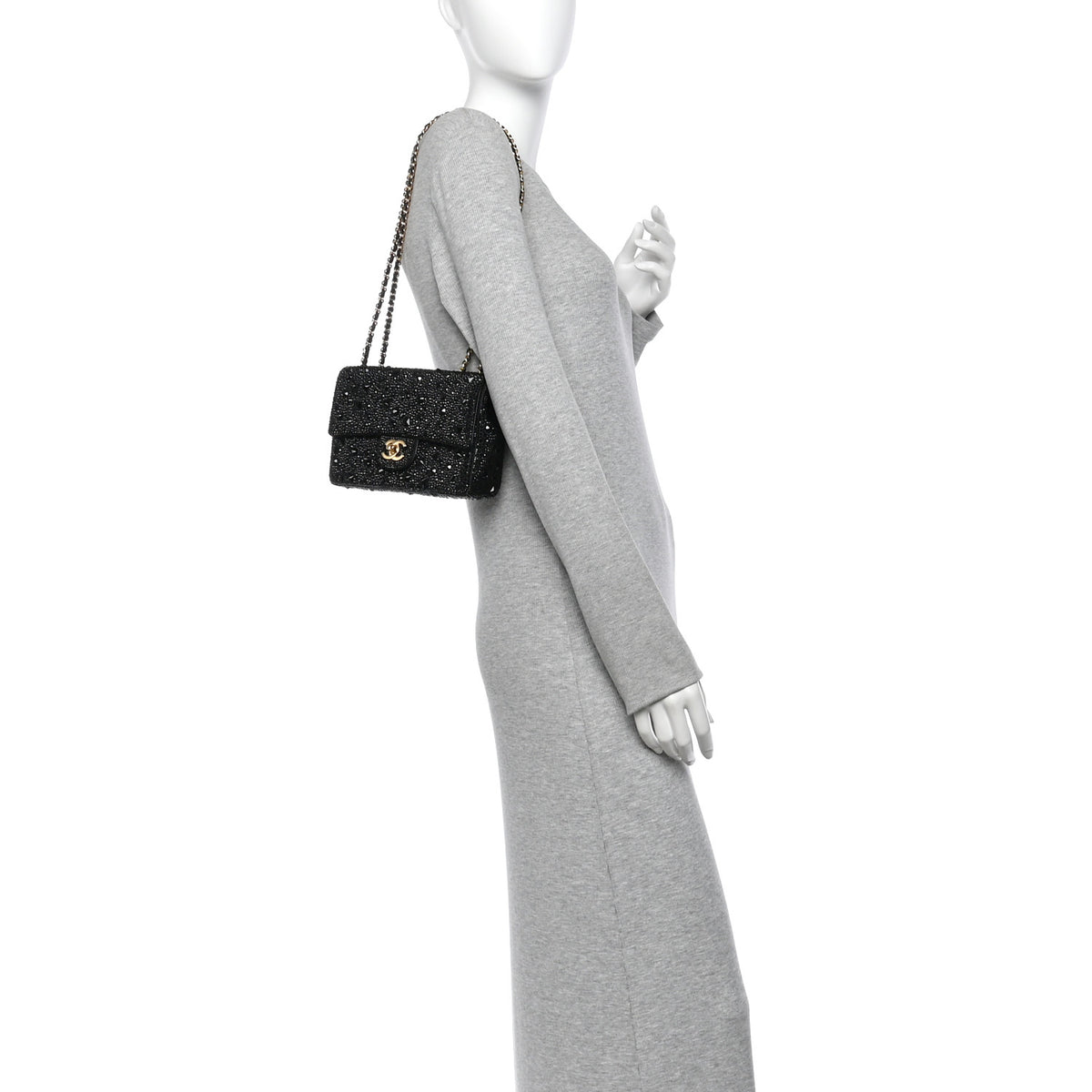Strass Evening Flap Bag Black