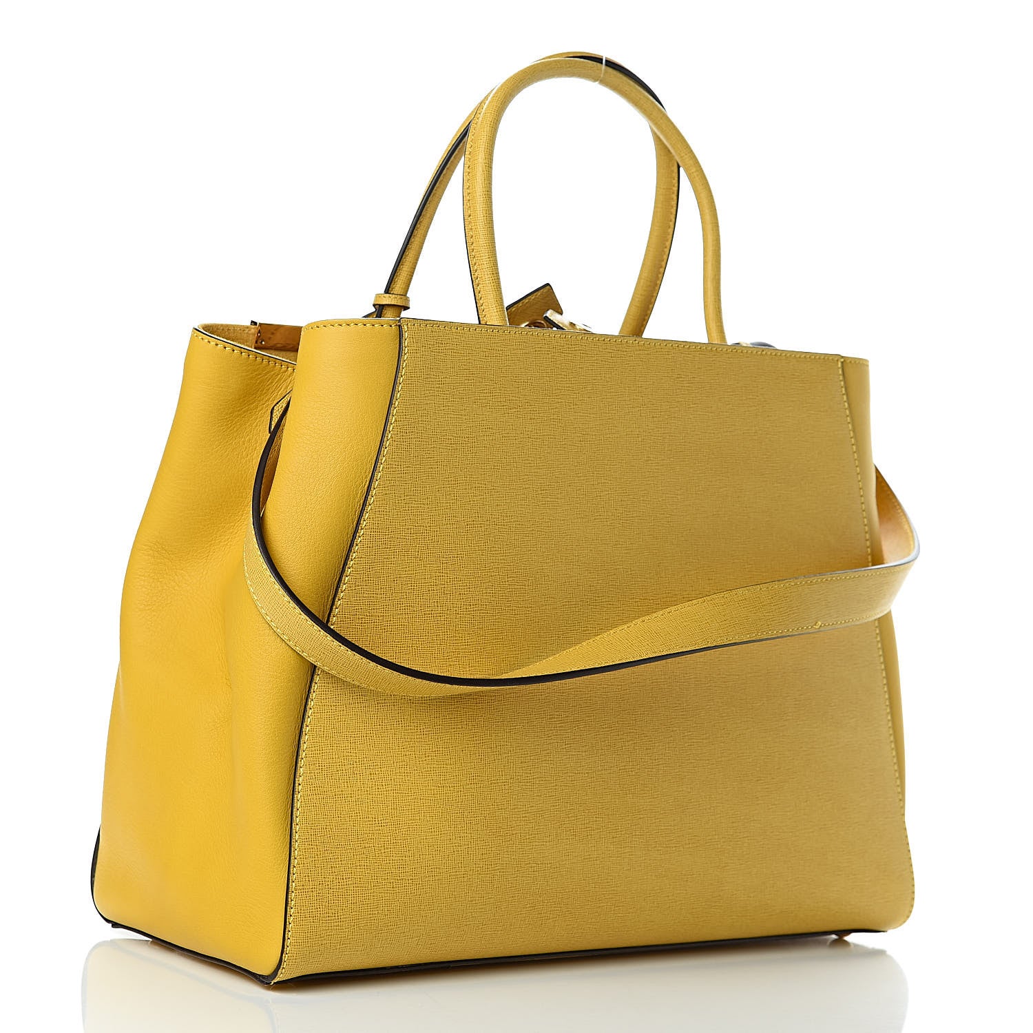 Fendi Vitello Elite Regular 2Jours Tote Mustard 3 of 11