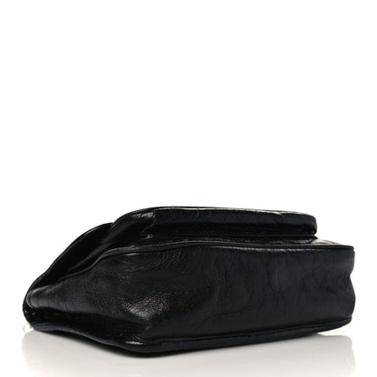 Saint Laurent Crinkled Calfskin Matelasse Monogram Baby Niki Chain Satchel Black 3 of 7