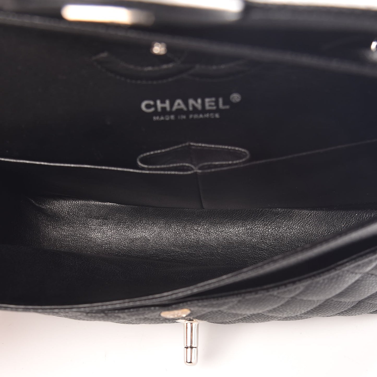 Caviar Quilted Small Double Flap Black