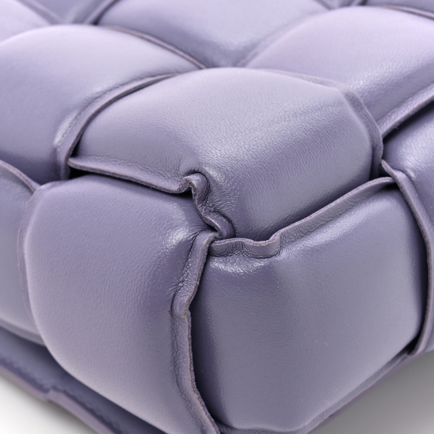 Bottega Veneta Lambskin Maxi Intreccio Padded Chain Cassette Crossbody Bag Lavender 11 of 12