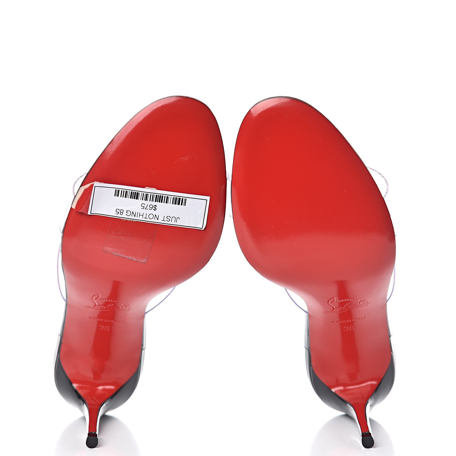 Christian Louboutin Patent PVC Just Nothing 85 Slide Sandals 36 Black 5 of 9
