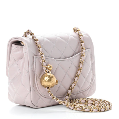 Chanel Lambskin Quilted Mini Pearl Crush Flap Light Purple 3 of 9