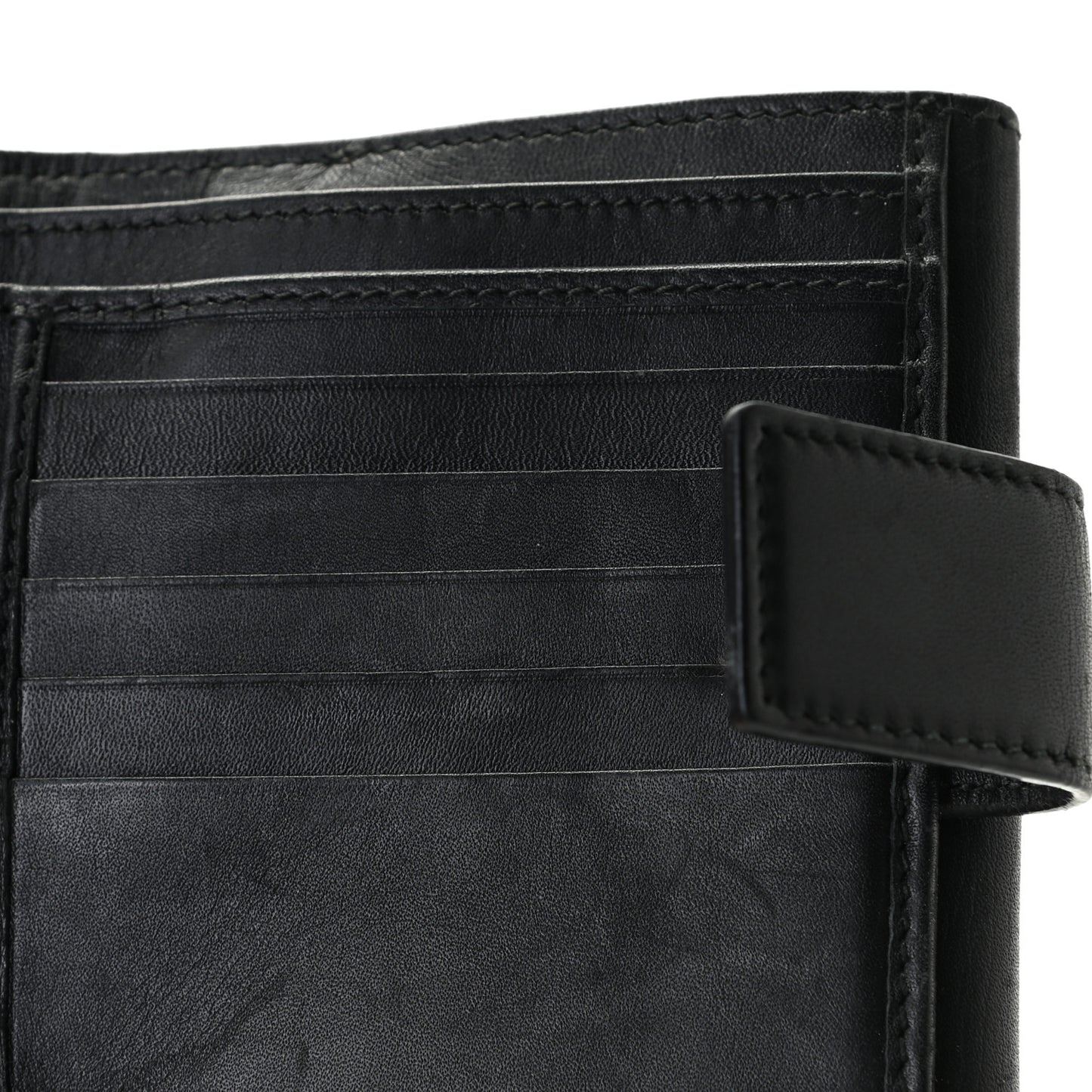 GG Supreme Monogram French Flap Wallet Black