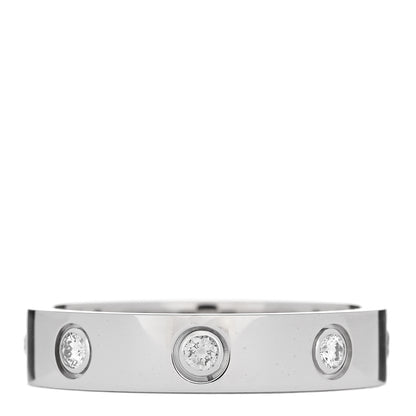 Cartier 18K White Gold 8 Diamond 4mm Wedding Band LOVE Ring 51 5.75 3 of 4