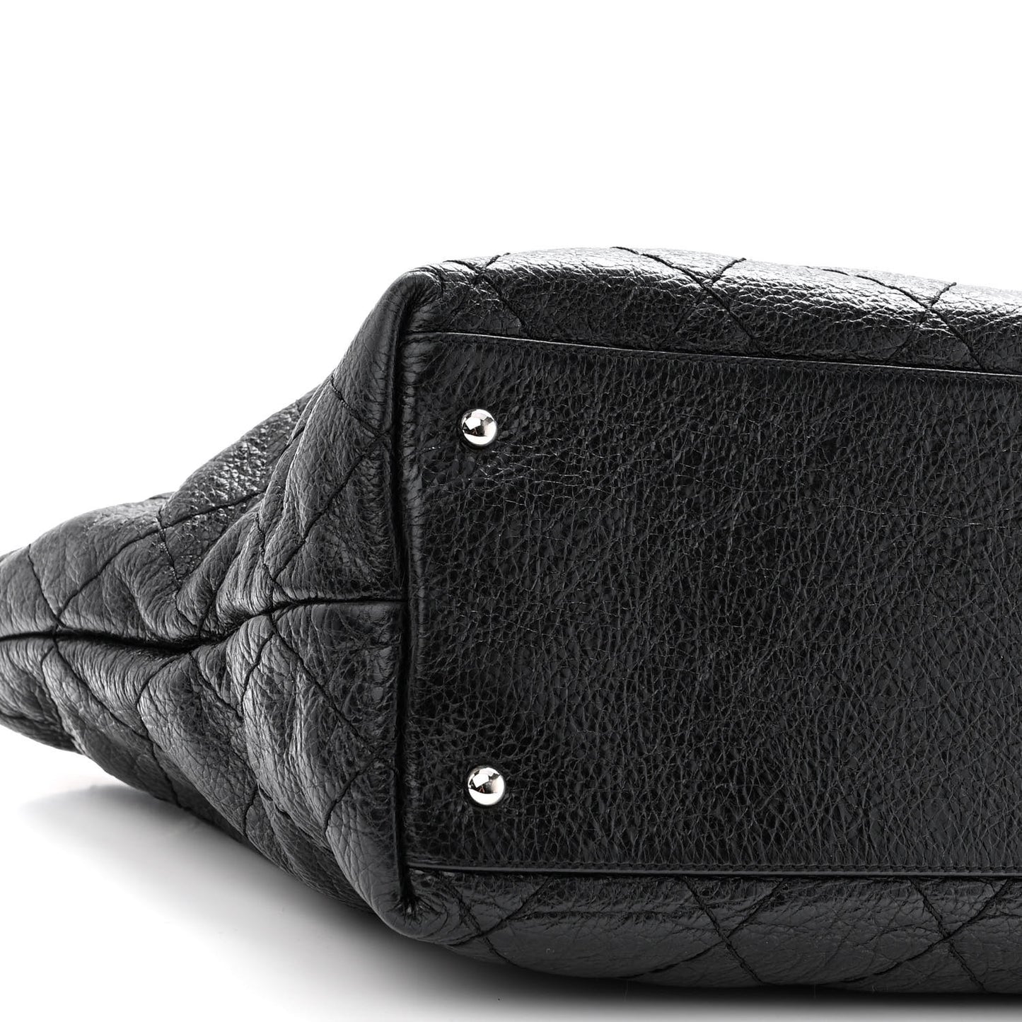 Glazed Calfskin Large On The Road Tote Black