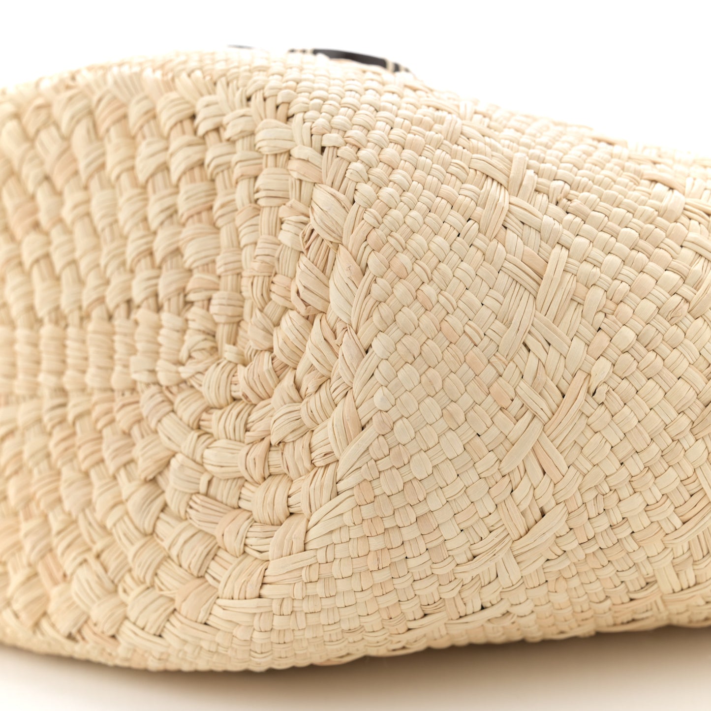 Calfskin Raffia Paulas Ibiza Small Anagram Basket Tote Bag Natural Tan