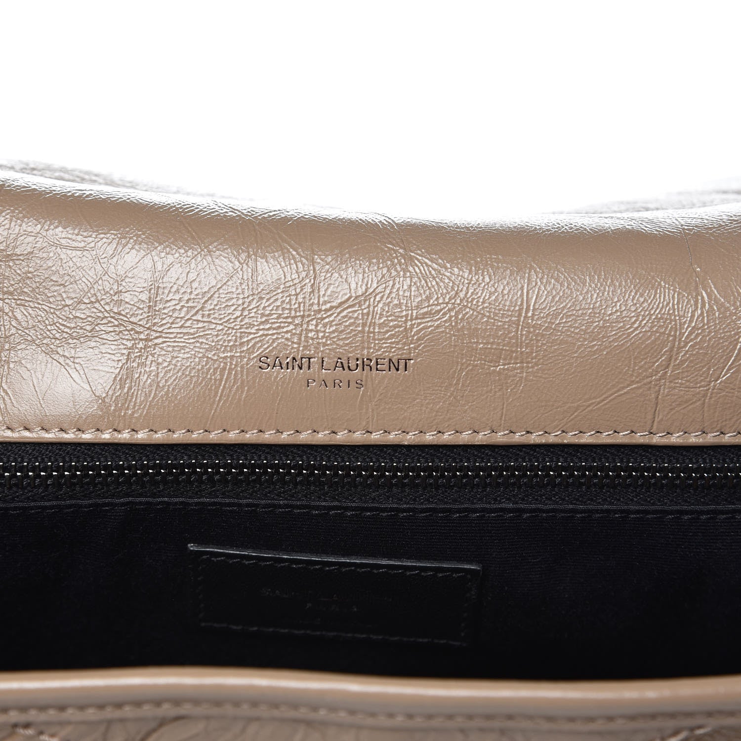 Saint Laurent Crinkled Calfskin Matelasse Monogram Medium Niki Chain Satchel Light Taupe 8 of 12